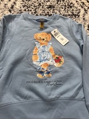 Ralph Lauren Light Blue Polo Bear Graphic Sweatshirt